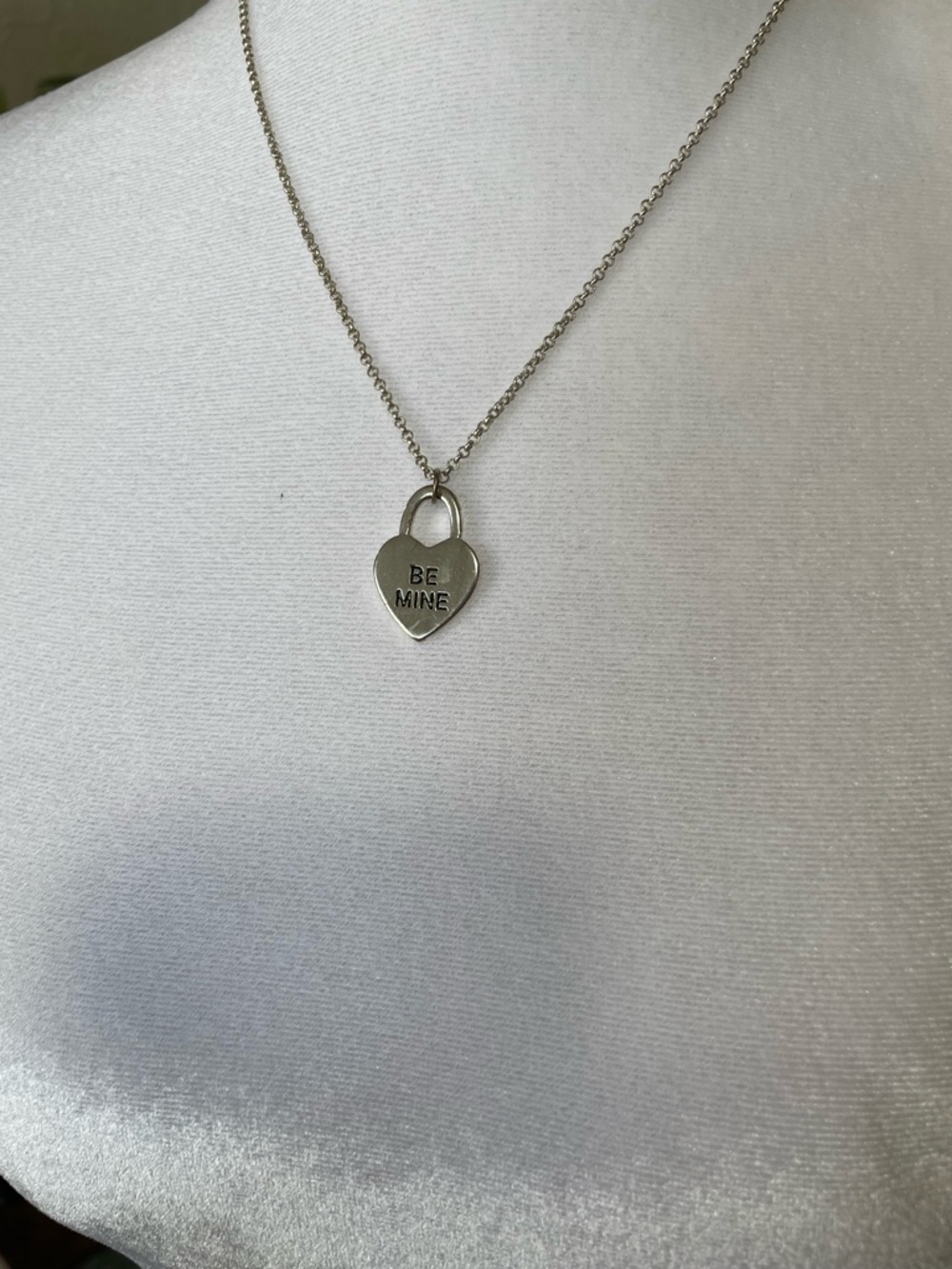 Silver Heart Pendant Necklace — Be Mine Engraved